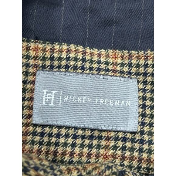 Hickey Freeman Mens Jacket Button Up Long Sleeve Houndstooth Black Tan Size L - Picture 5 of 10